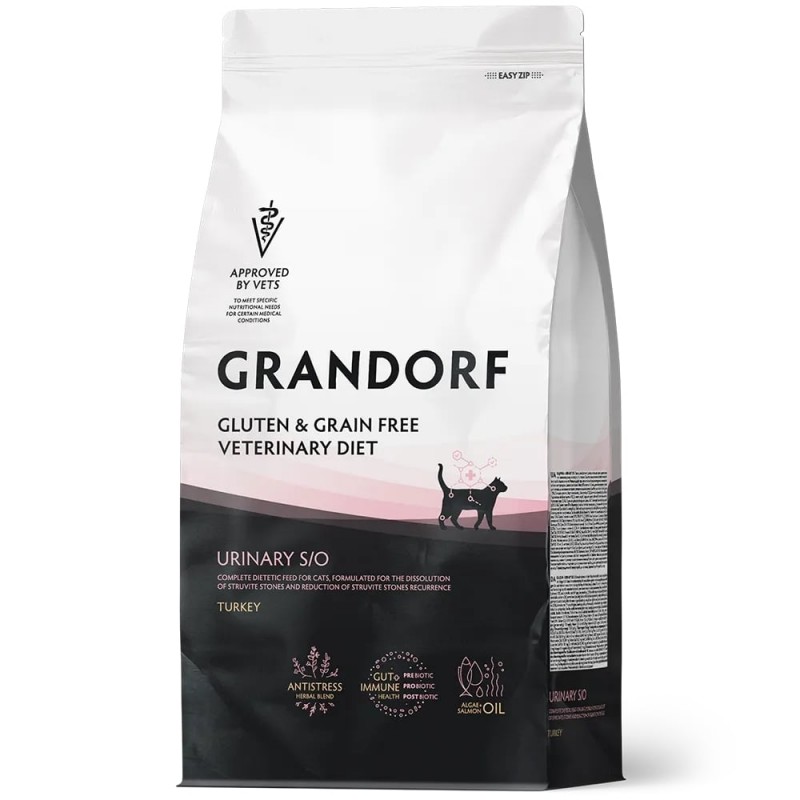 Сухой корм Grandorf Vet URINARY S/O Диетический для растворения струвитных камней, с индейкой для кошек 2 кг