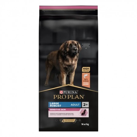 Purina Pro Plan OPTIDERMA для крупных мощных собак с чувствительной кожей, лосось рис, 14 кг
