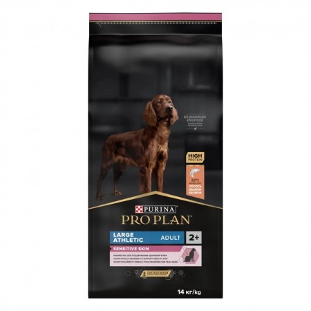 Purina Pro Plan OPTIDERMA для крупных атлетических собак с чувствительной кожей, лосось рис, 14 кг