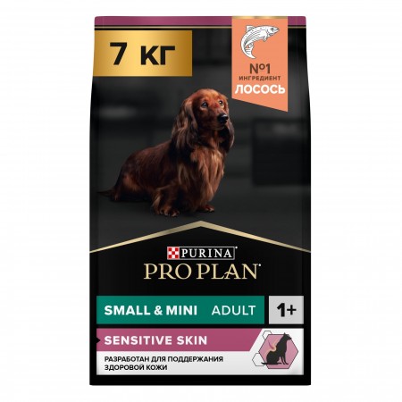 Purina Pro Plan OPTIDERMA для мелких и карликовых собак с чувствительной кожей, лосось рис, 7 кг