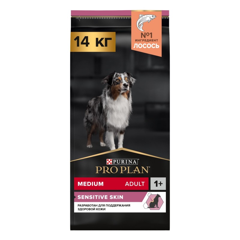 Купить Purina Pro Plan OPTIDERMA для собак средних пород с чувствительной кожей, с лососем 14 кг Pro Plan в Калиниграде с доставкой (фото)
