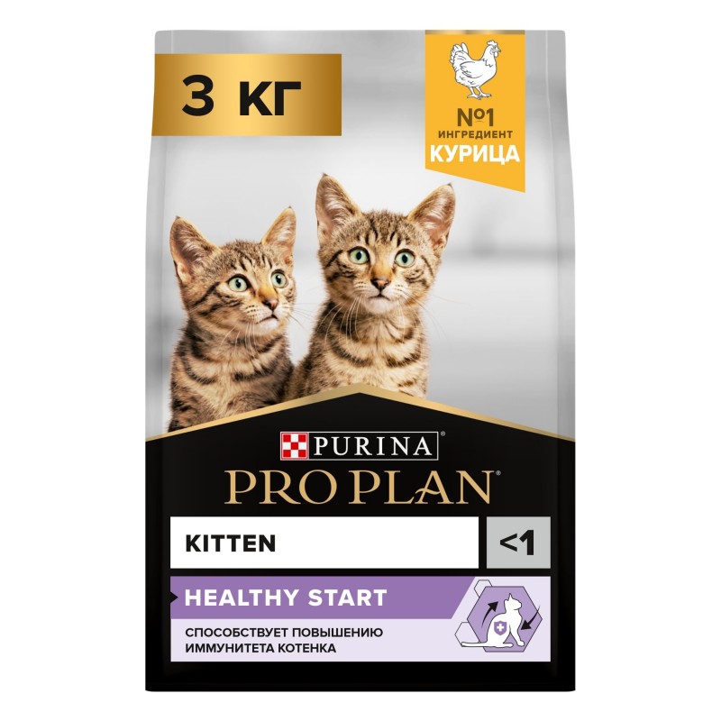 Купить Сухой корм Purina Pro Plan OPTISTART для котят от 1 до 12 месяцев с курицей, пакет, 3 кг Pro Plan в Калиниграде с доставкой (фото)