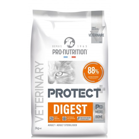 Сухой супер-премиум корм для кошек Pro-Nutrition Flatazor PROTECT DIGEST, при проблемах ЖКТ, аллергии, дерматозе 2 кг