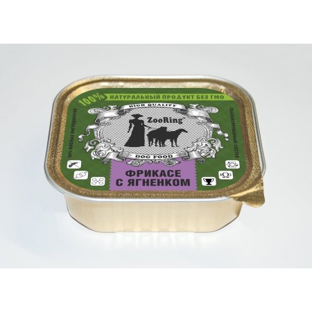 Консервы для собак ZooRing фрикасе с ягненком, паштет, 100 г