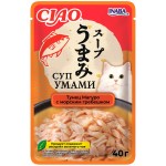 Купить Пауч для кошек INABA CIAO Суп Умами, с тунцом магуро и морским гребешком, 40 гр. CIAO в Калиниграде с доставкой (фото)