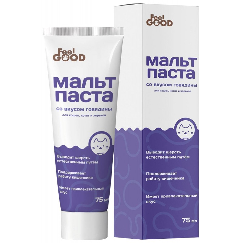 Купить Мальт-паста FeelGOOD с хитозаном для котят, кошек и хорьков, 75 мл FeelGOOD в Калиниграде с доставкой (фото)