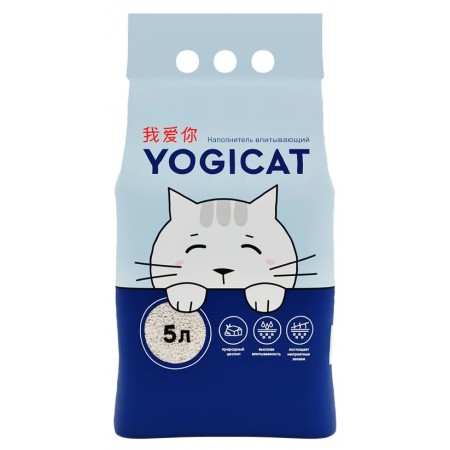 Впитывающий минеральный наполнитель для кошачьего туалета Йогикет 5 литров 