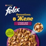 Купить Felix Sensations для кошек, с уткой в желе со шпинатом, 75 г Felix в Калиниграде с доставкой (фото 1)