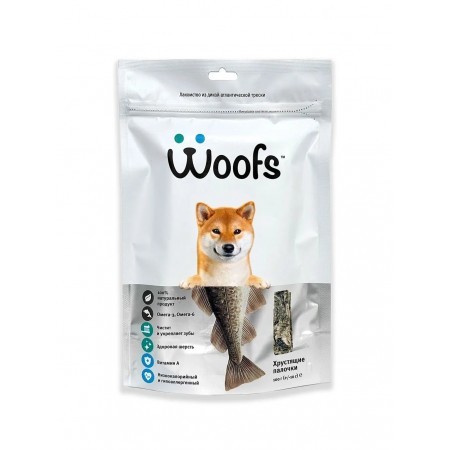Рыбное лакомство Woofs для собак сушеное - Сиба-ину, 50 гр