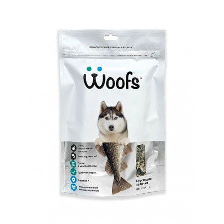 Рыбное лакомство Woofs для собак сушеное - Хаски, 50 гр