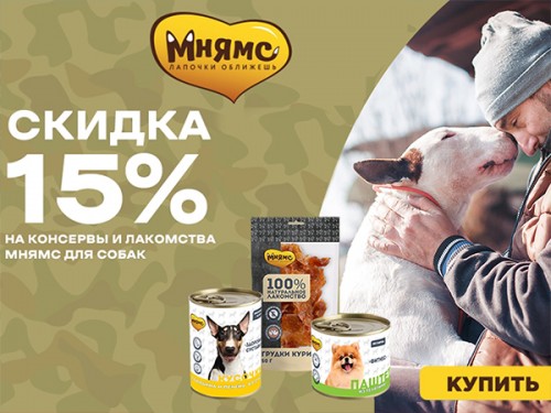 Скидка 15% на Мнямс!