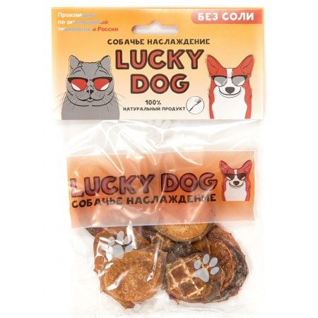 Лакомство для собак и кошек Lucky Animals Медальоны бычьи (семенники) 55 г