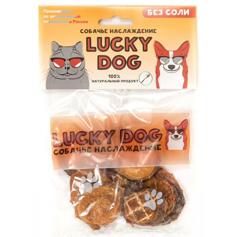 Купить Лакомство для собак и кошек Lucky Animals Медальоны бычьи (семенники) 55 г LuckyDog в Калиниграде с доставкой (фото)