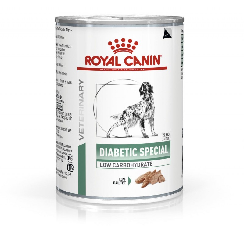 Влажный диетический корм Royal Canin Diabetic Special Low Carbohydrate для взрослых собак, для регулирования уровня глюкозы при сахарном диабете 400 гр