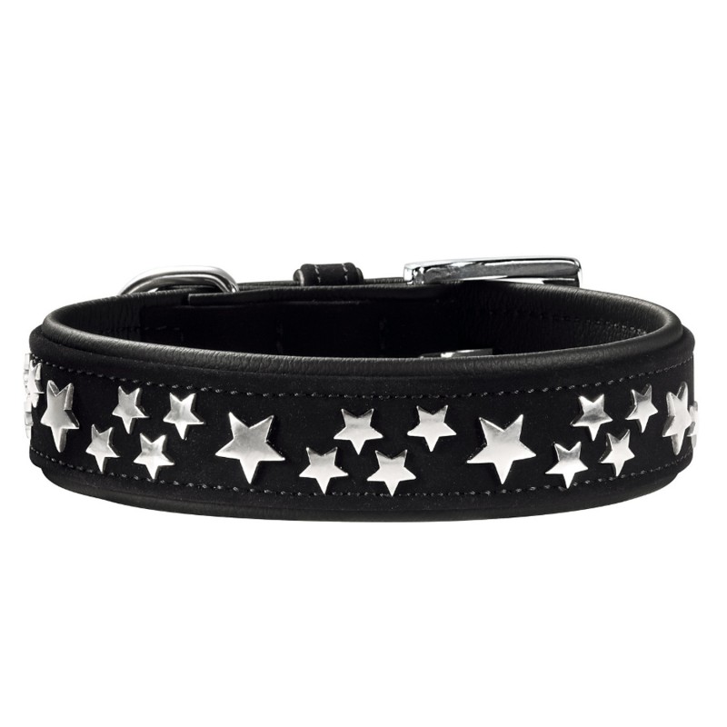 Hunter ошейник для собак Softie Stars 45/3,5 (32-40 см) кожзам, черный