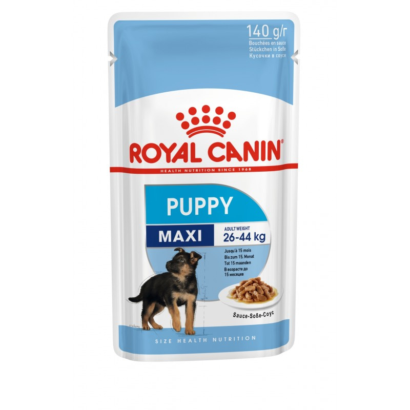 Влажный корм Royal Canin Maxi Puppy, для щенков крупных пород, от 2 до 15 месяцев, (в соусе) 140 г