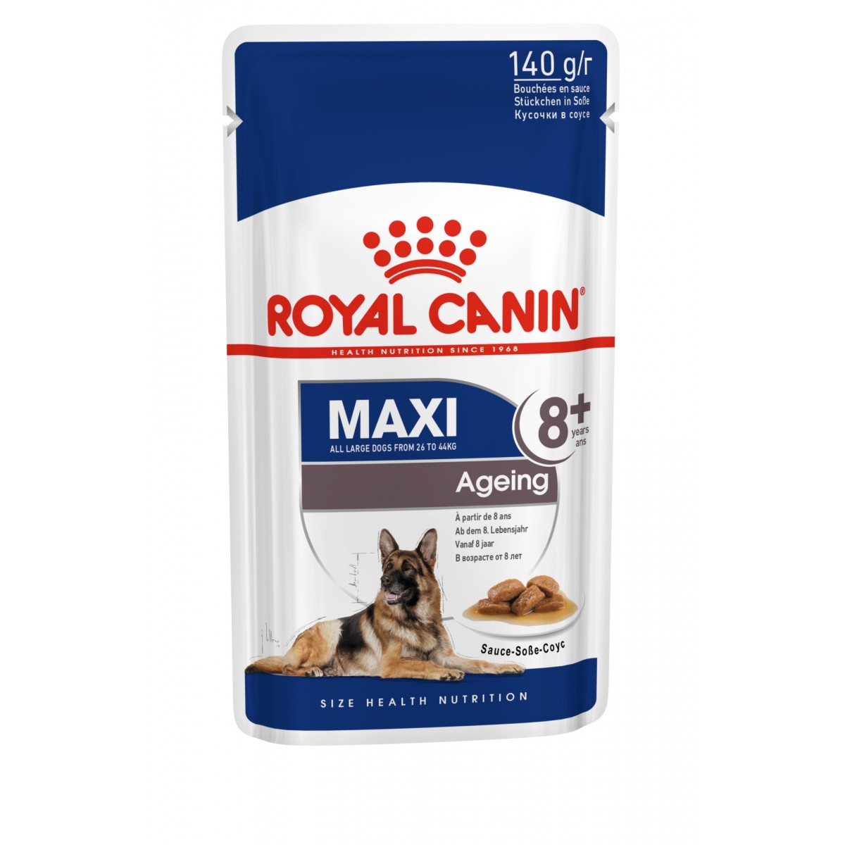 Корм консервированный Royal Canin Maxi Ageing 8+ для стареющих собак  крупных пород, (в соусе) 140 г