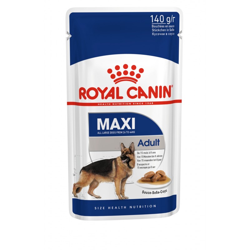 Влажный корм Royal Canin Maxi Adult, для собак крупных пород, от 15 месяцев до 8 лет, (в соусе) 140 г