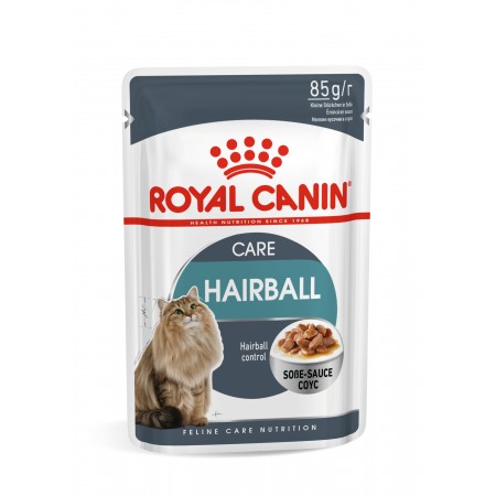 Консервы ROYAL CANIN HAIRBALL CARE для взрослых кошек для вывода шерсти в соусе 85 гр