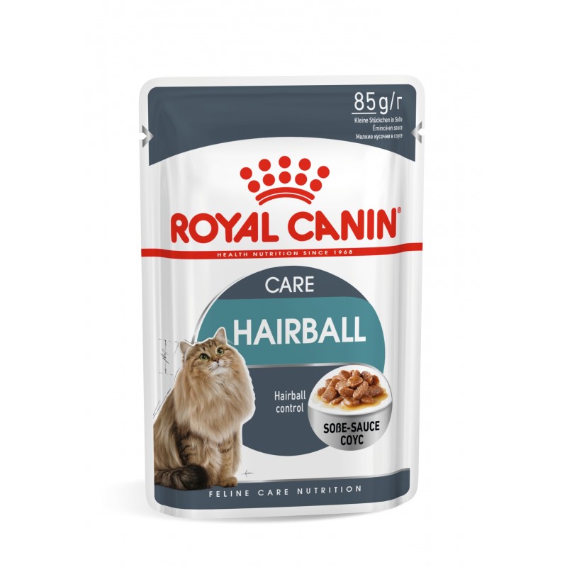 Консервы ROYAL CANIN HAIRBALL CARE для взрослых кошек для вывода шерсти в соусе 85 гр