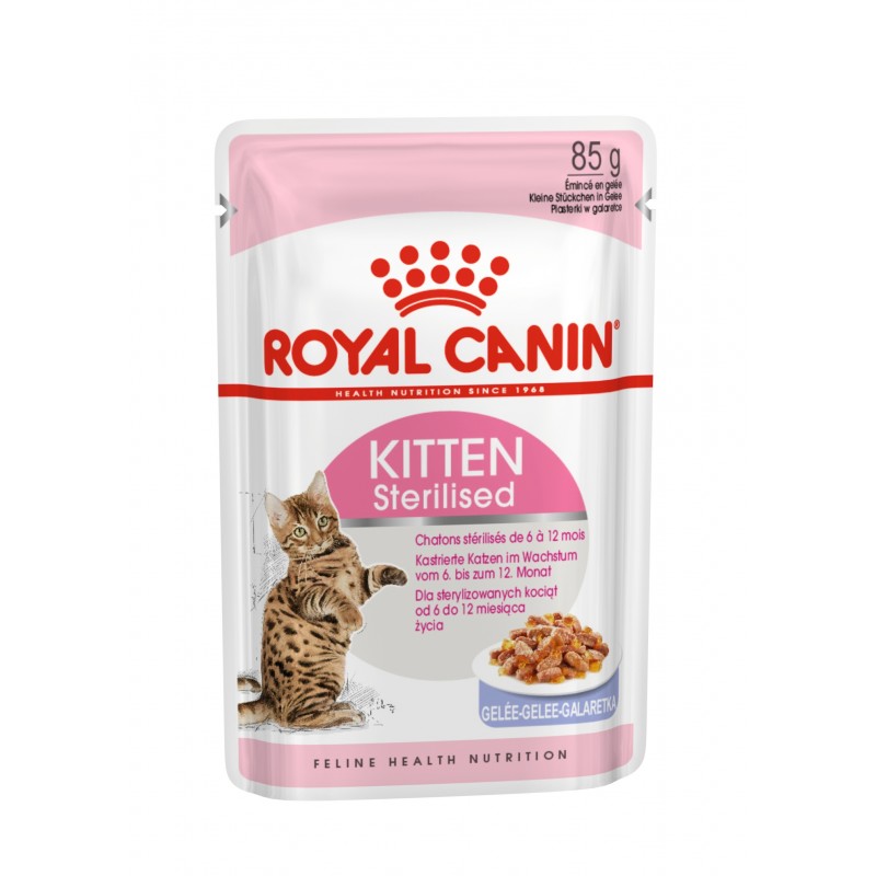 Консервы Royal Canin Kitten Sterilised для стерилизованных котят кусочки в желе в паучах - 85 г