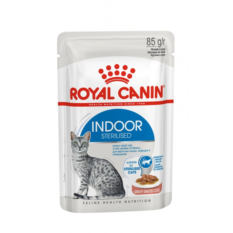 Купить Royal Canin Indoor Sterilised, в соусе, для стерилизованных кошек, живущих в помещении, 85 г Royal Canin в Калиниграде с доставкой (фото)