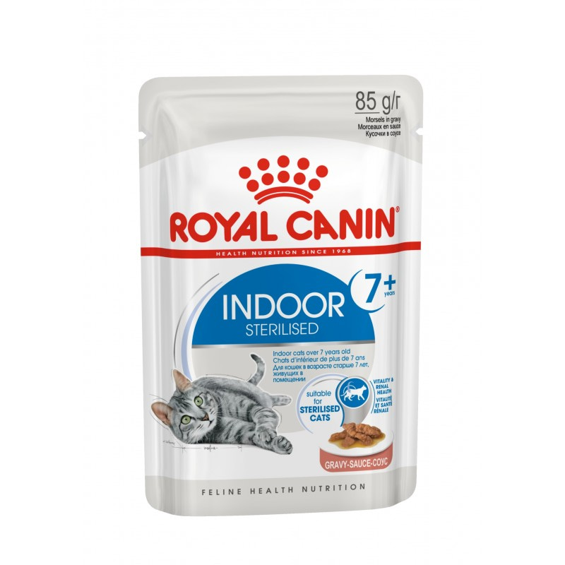 Консервы Royal Canin Indoor Sterilised 7+, в соусе, для пожилых стерилизованных кошек с 7 лет, живущих в помещении, 85 г