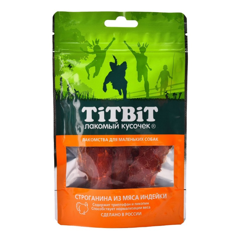 Купить Лакомства для собак TITBIT мелких пород Строганина из мяса индейки 50г Titbit в Калиниграде с доставкой (фото)