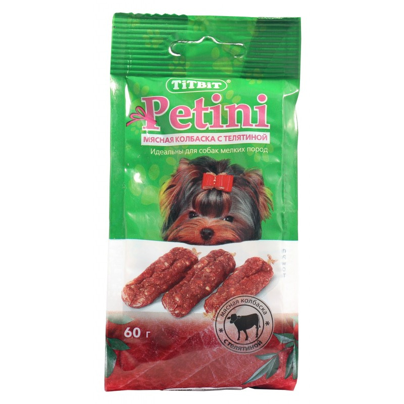Купить Лакомство для собак TITBIT Petini Колбаски с телятиной 60 г Titbit в Калиниграде с доставкой (фото)