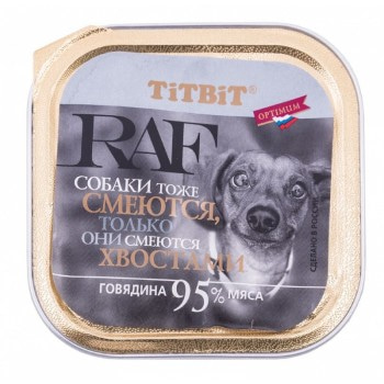 Консервы для собак TITBIT RAF Говядина паштет 100 г
