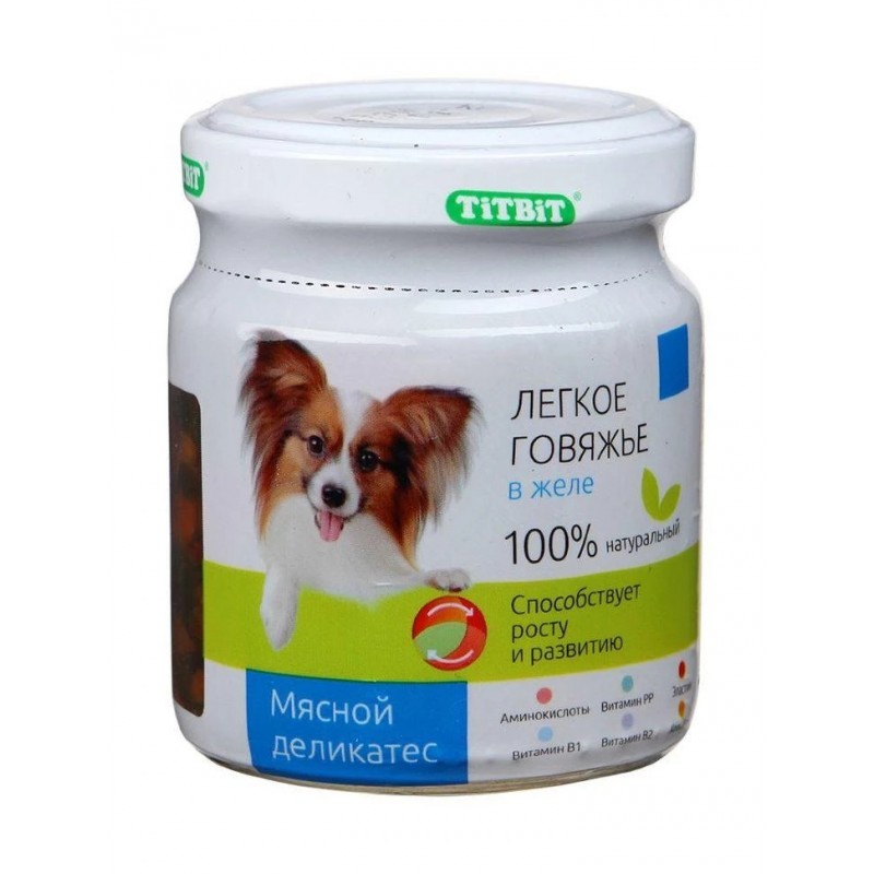 Дополнительный корм для собак TITBIT Консервы Легкое говяжье в желе 100 г Дополнительный корм для собак TITBIT Консервы Легкое говяжье в желе 100 г