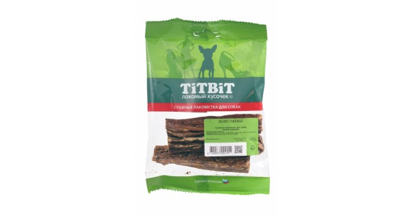 Сушеное лакомство для собак TITBIT Вымя говяжье 45 г