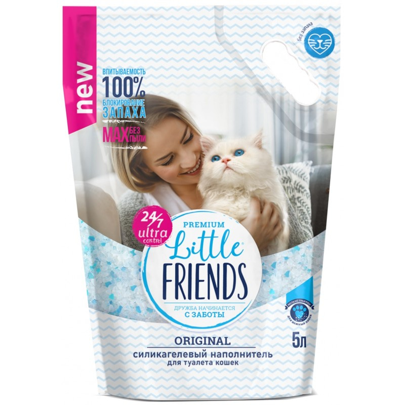 Наполнитель Little Friends Premium Original, силикагелевый без запаха, 5л