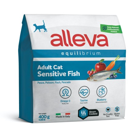 Alleva Equilibrium Sensitive Fish корм для взрослых кошек с рыбой, 400 гр