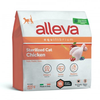Alleva Equilibrium корм для взрослых стерилизованных кошек с курицей, 400 гр
