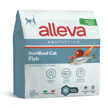 Alleva Equilibrium корм для взрослых стерилизованных кошек с рыбой, 400 гр