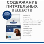 Сухой диетический гипоаллеренный корм для взрослых собак маленьких пород при острых пищевых аллергиях Hill's Prescription Diet z/d Mini, 1,5кг