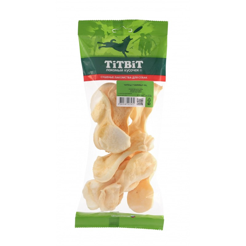 Лакомство для собак TITBIT Чипсы говяжьи XXL 65 гр Лакомство для собак TITBIT Чипсы говяжьи XXL 65 гр