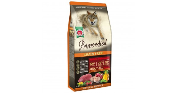🥇8499 р. – Беззерновой корм Primordial (30/18) с буйволом и скумбрией ...