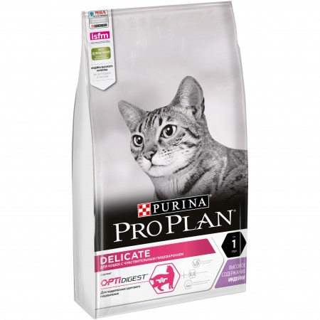 Корм на развес Purina Pro Plan Delicate OPTIDIGEST для кошек с чувствительным пищеварением и привередливых к еде, с индейкой, 500 гр