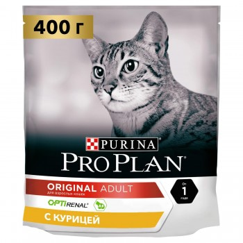 Pro Plan OPTIRENAL корм для взрослых кошек всех пород, для поддержания иммунитета, курица  400 г