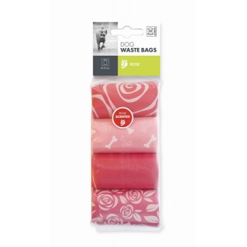 Пакеты гигиенические для выгула собак цвет розовый MPets (4 рулона, 15 пакетов)
