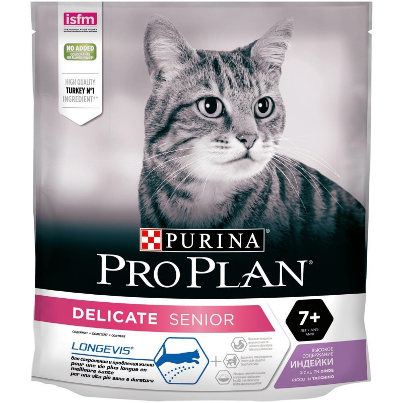 Купить Pro Plan Delicate Senior LONGEVIS для пожилых кошек с чувствительным пищеварением, индейка 400 г Pro Plan в Калиниграде с доставкой (фото)