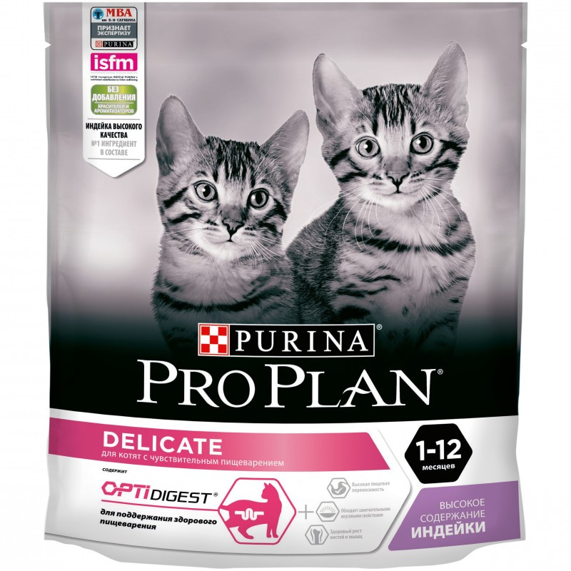 Купить Purina Pro Plan OPTIDIGEST корм для котят всех пород, индейка, чувствительное пищеварение 400 гр Pro Plan в Калиниграде с доставкой (фото)
