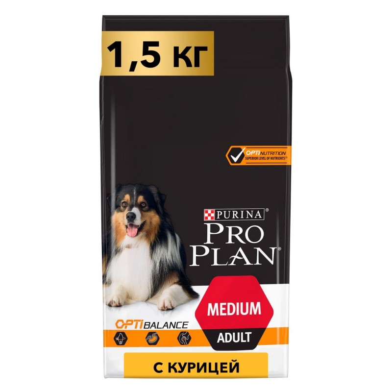 Купить Purina Pro Plan OPTIBALANCE для собак средних пород с высоким содержанием курицы, 1,5 кг Pro Plan в Калиниграде с доставкой (фото)