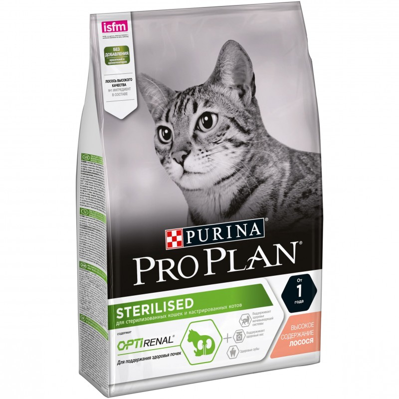 Купить Purina Pro Plan OPTIRENAL Sterilised для стерилизованных кошек, лосось, 3 кг Pro Plan в Калиниграде с доставкой (фото)