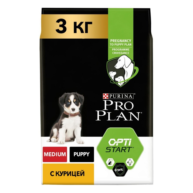 Купить Purina Pro Plan OPTISTART для щенков средних пород, курица с рисом, 3 кг Pro Plan в Калиниграде с доставкой (фото)