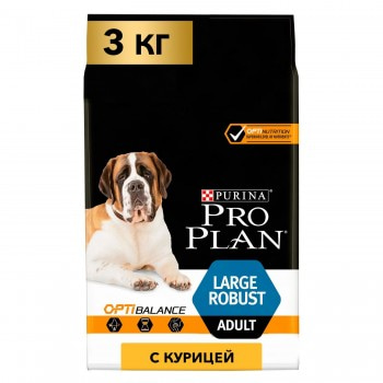 Purina Pro Plan OPTIBALANCE для собак крупных пород с мощным телосложением, курица рис, 3 кг