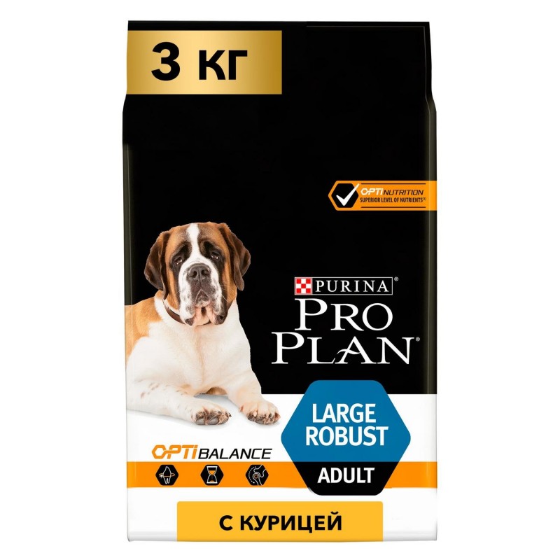 Купить Purina Pro Plan OPTIBALANCE для собак крупных пород с мощным телосложением, курица рис, 3 кг Pro Plan в Калиниграде с доставкой (фото)