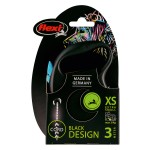 Купить flexi рулетка Black Design XS (до 8 кг) 3 м трос черный/голубой Flexi в Калиниграде с доставкой (фото 1)